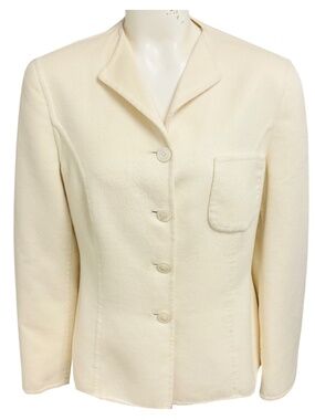 GENNY CREAM BUTTON FRONT ANGORA JACKET